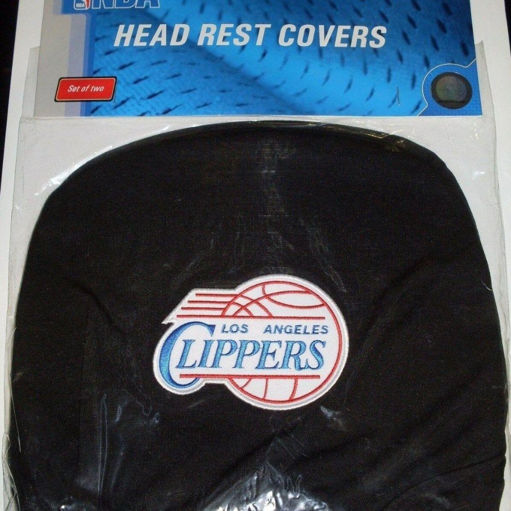 LA Clippers Head Rest Covers Set of 2 Embroidered